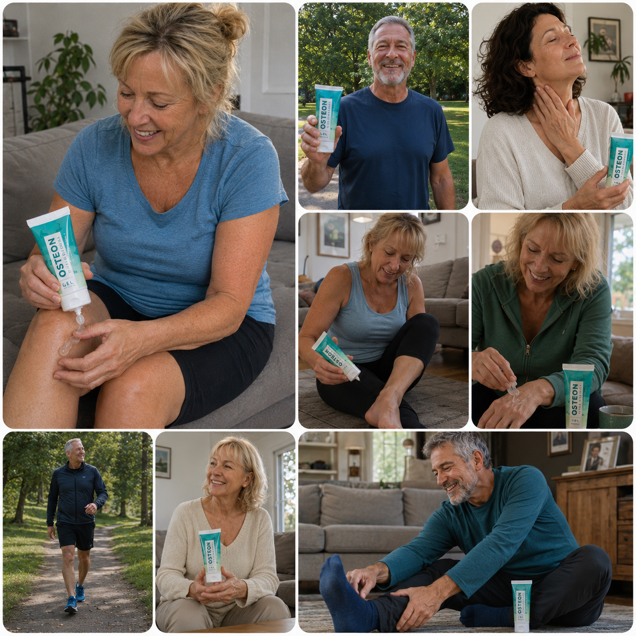Personas usando Osteon Gel con buenos resultados